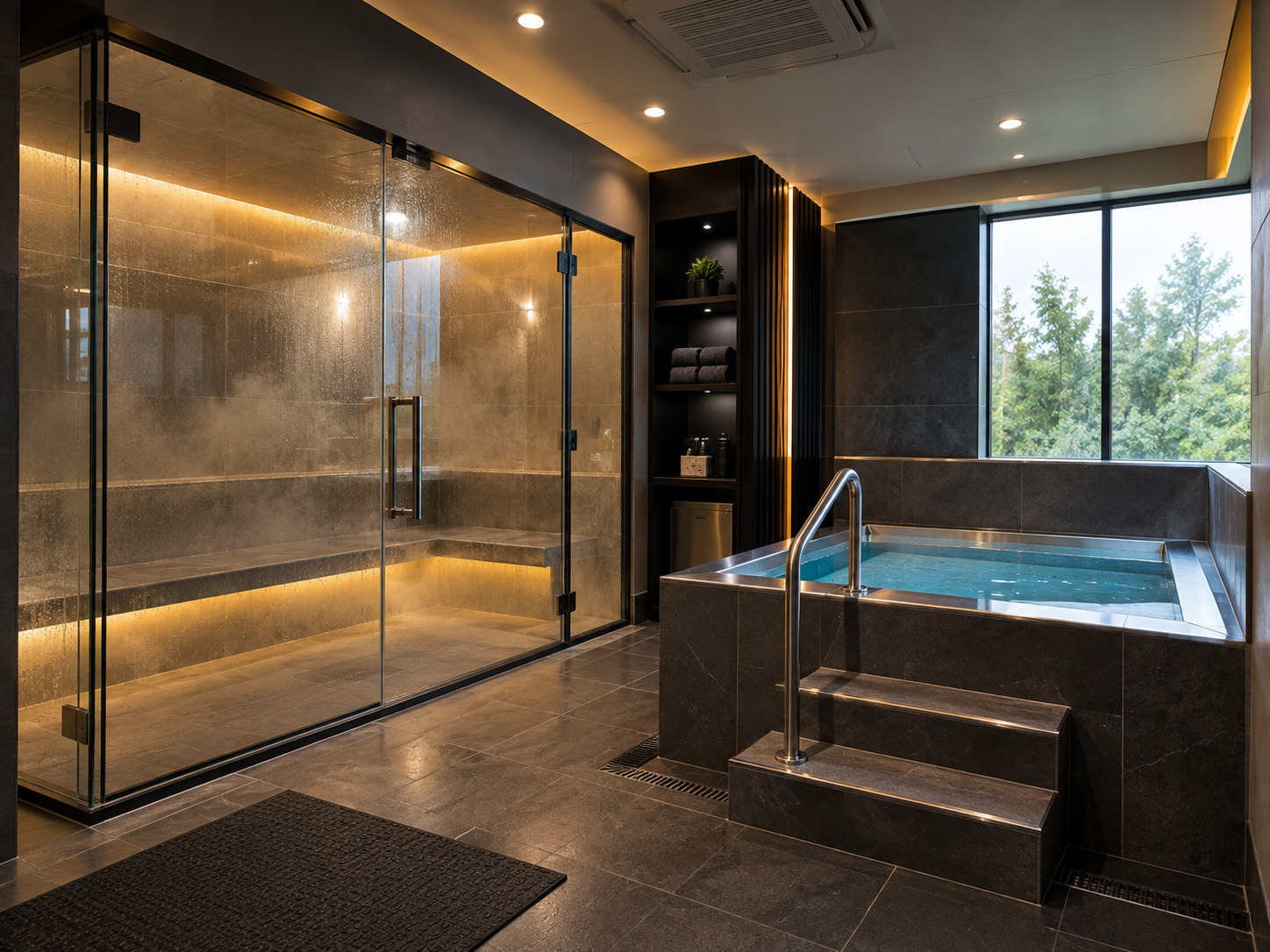 Steam and ice bath facilities at Century Fitness India in Mysuru